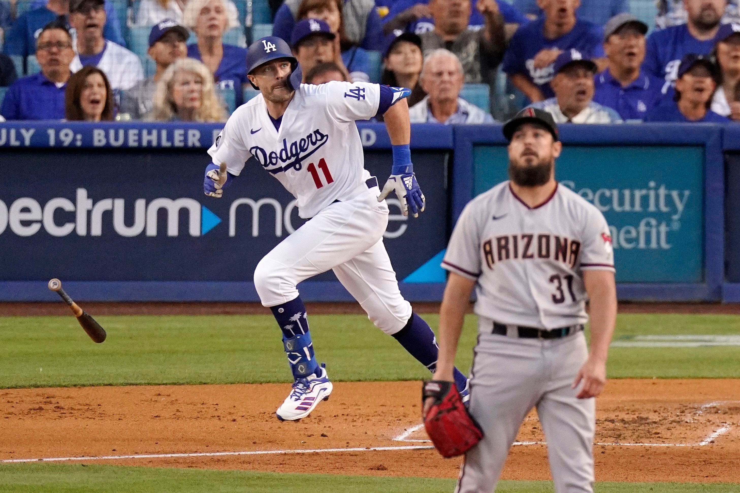 Dodgers' A.J. Pollock replaced by Matt Beaty after 0 for 11 - Los