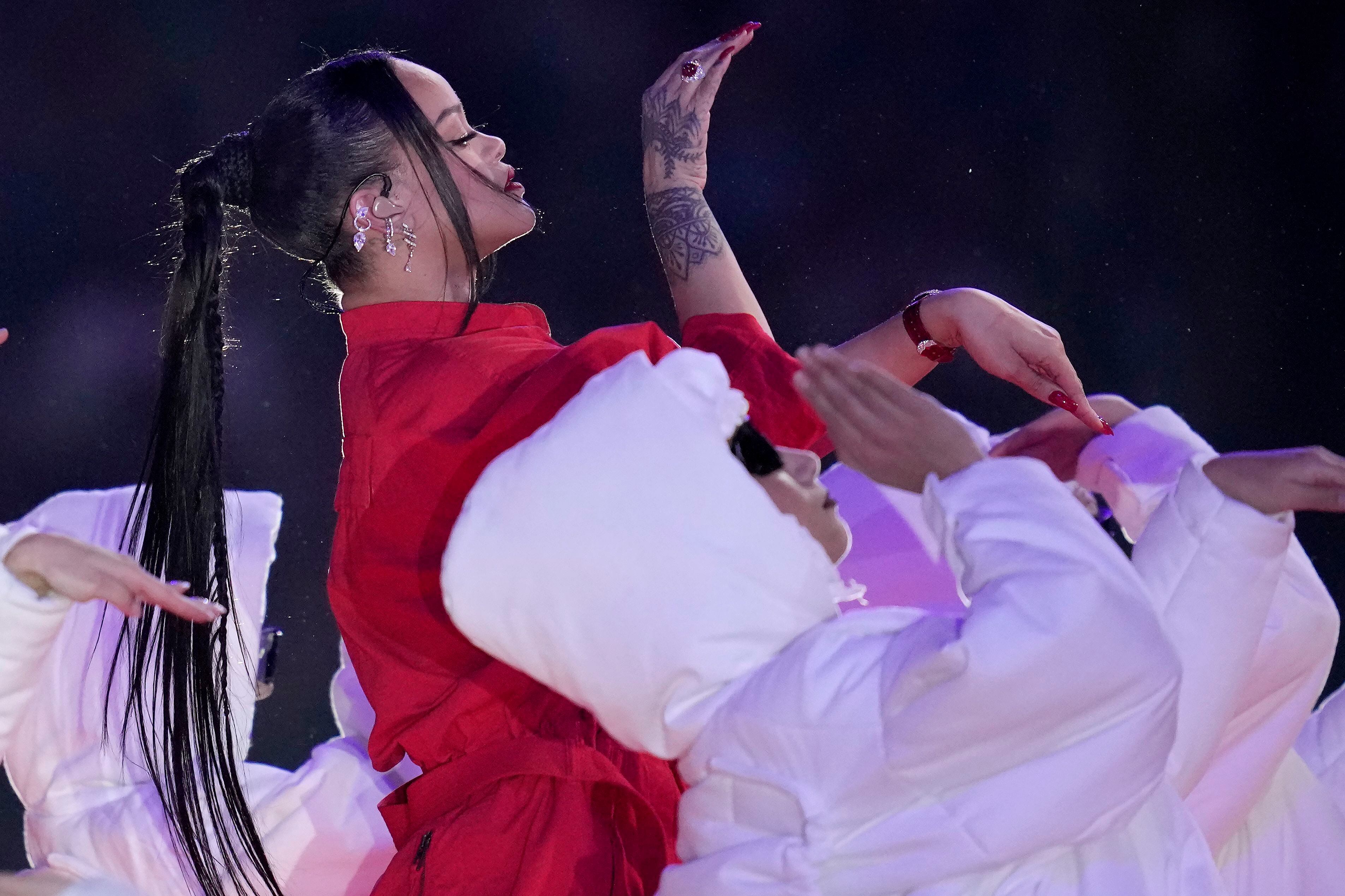 Rihanna soars in Super Bowl halftime performance