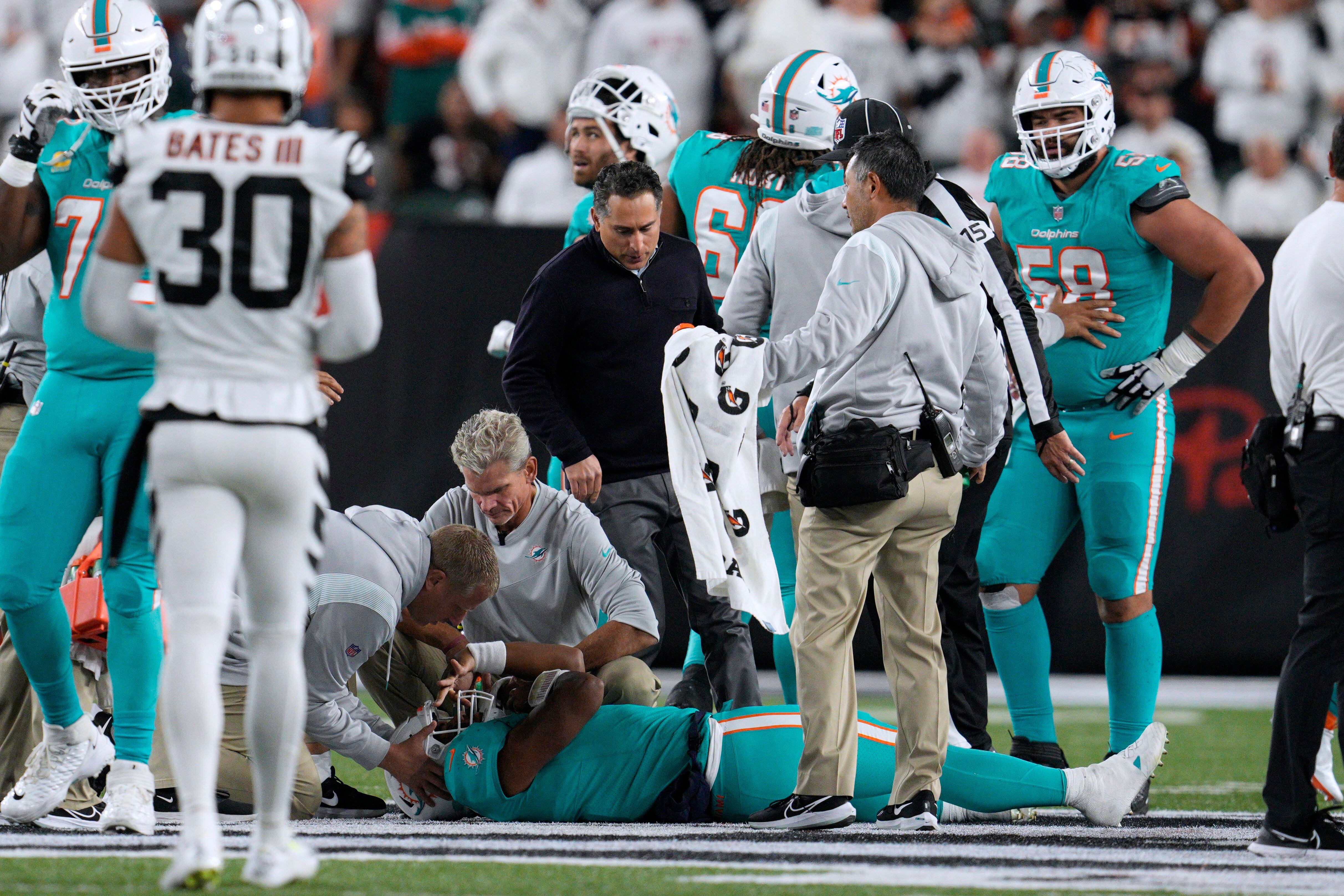 NFL Thursday Night Football tracker: Tua Tagovailoa taken off on stretcher  after hit vs. Bengals