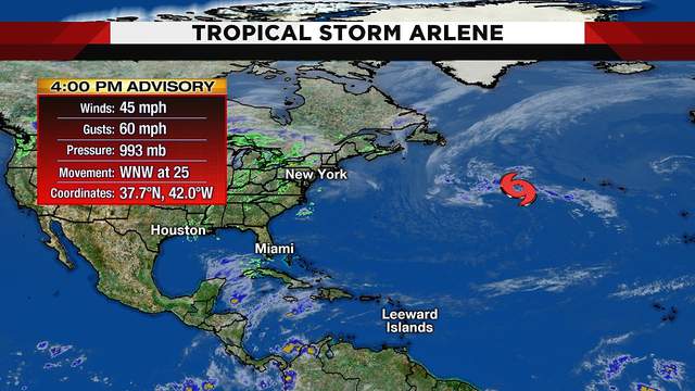 Year's first tropical storm forms in Atlantic Ocean