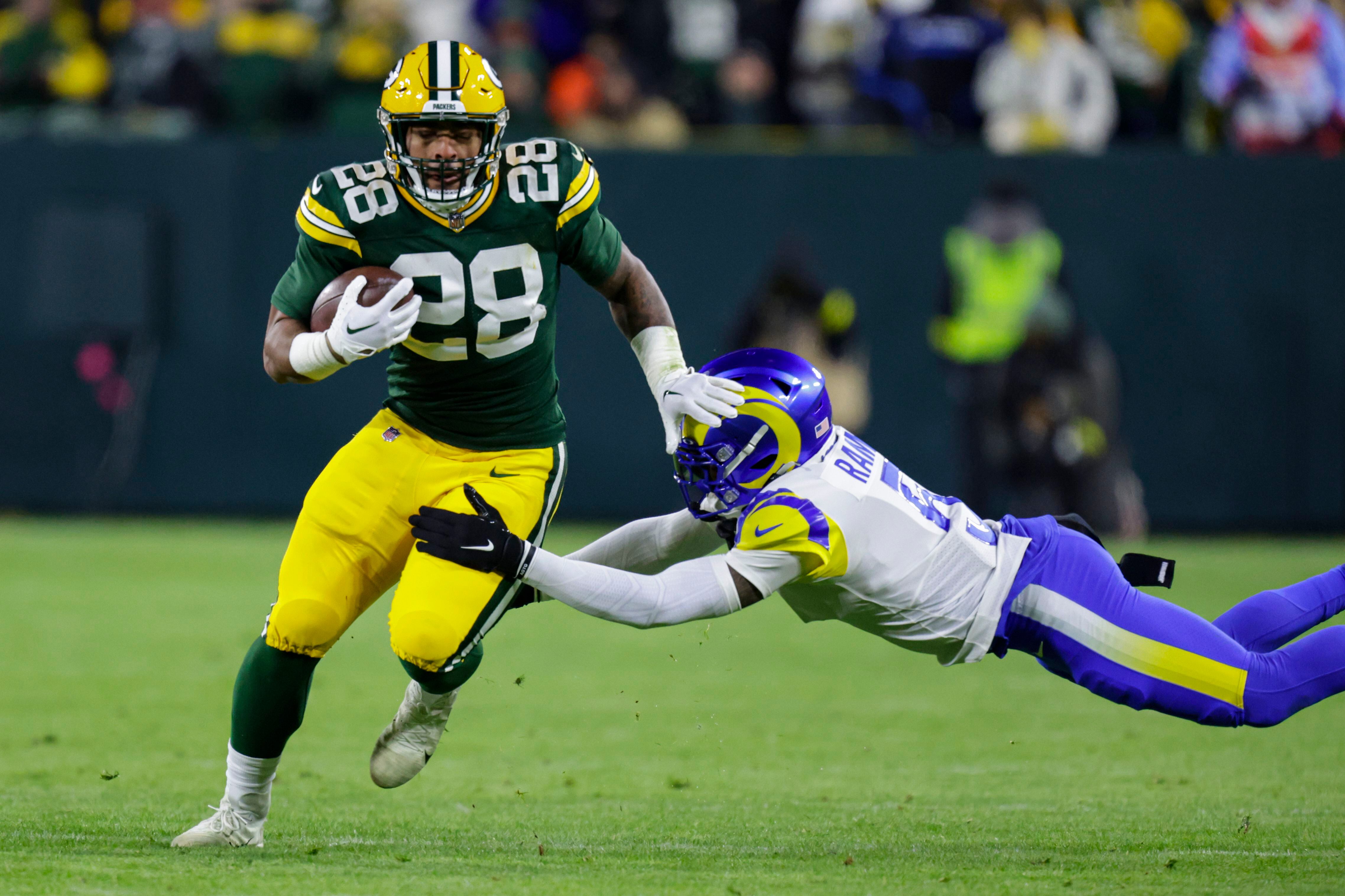 Packers running back AJ Dillon crashed a Lambeau Field stadium tour