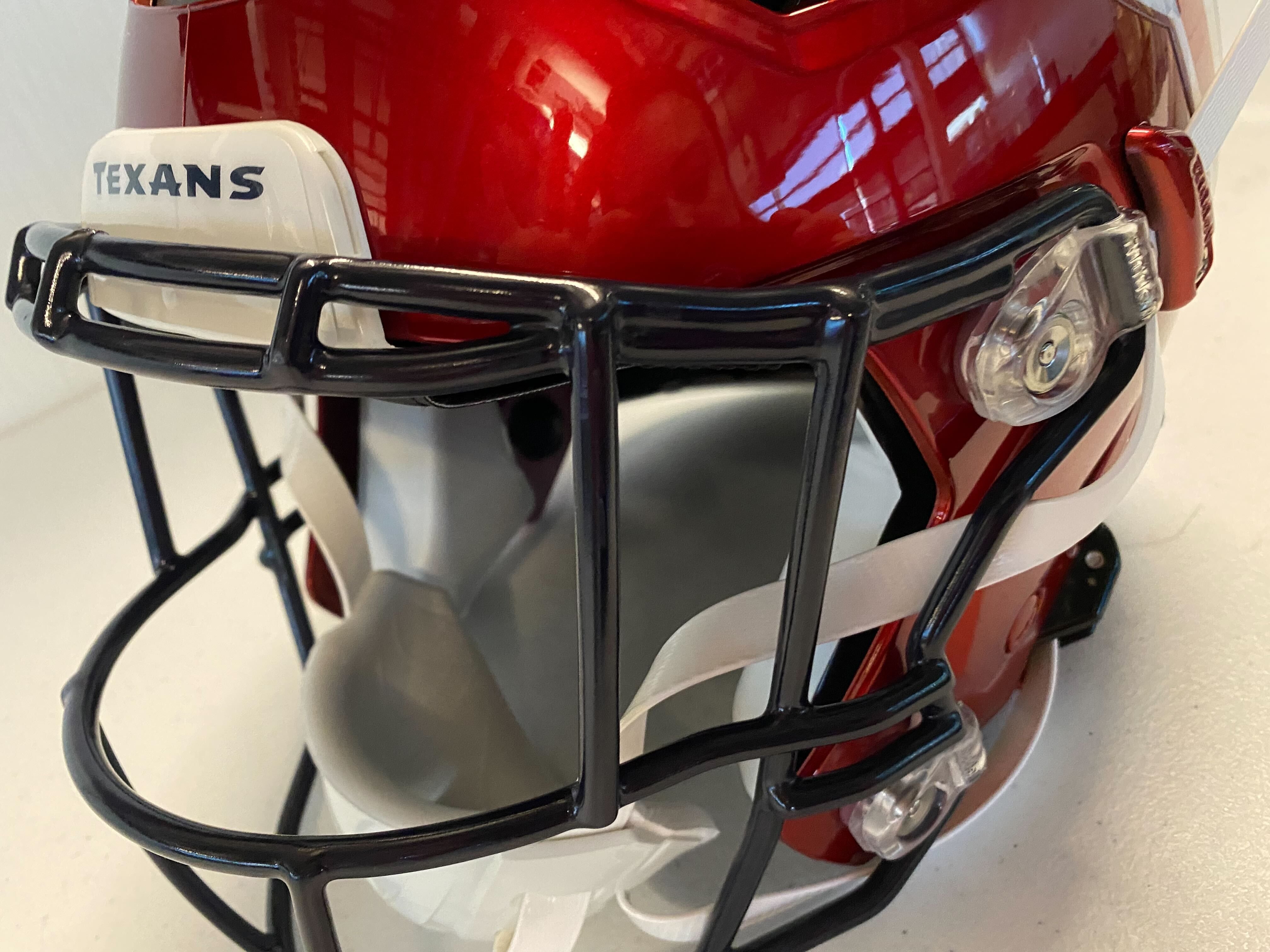 Houston Texans unveil new ‘Battle Red’ helmet to be worn during 2022 season.