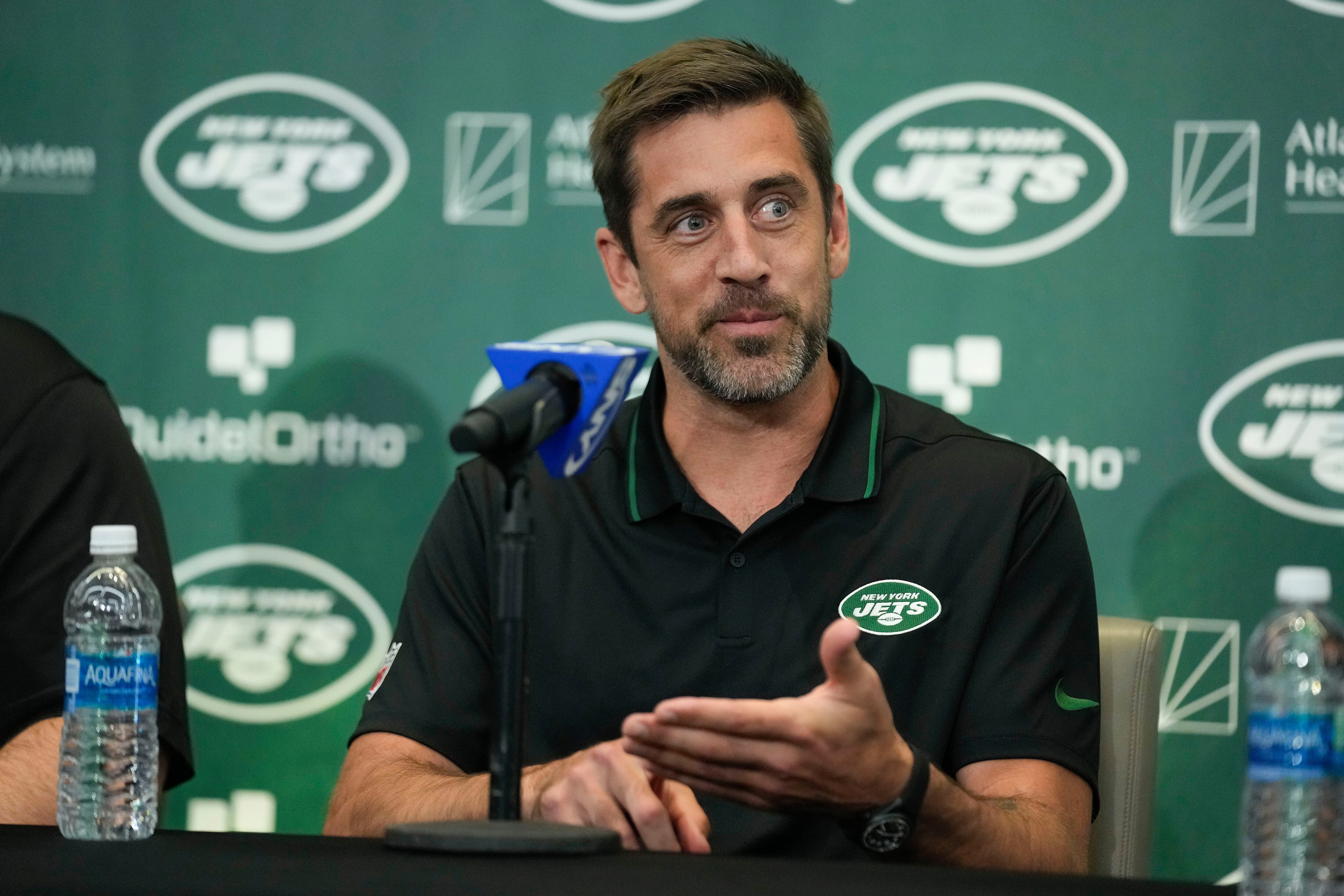 Aaron Rodgers introduced as New York Jets quarterback: 'This is a surreal  day for me'