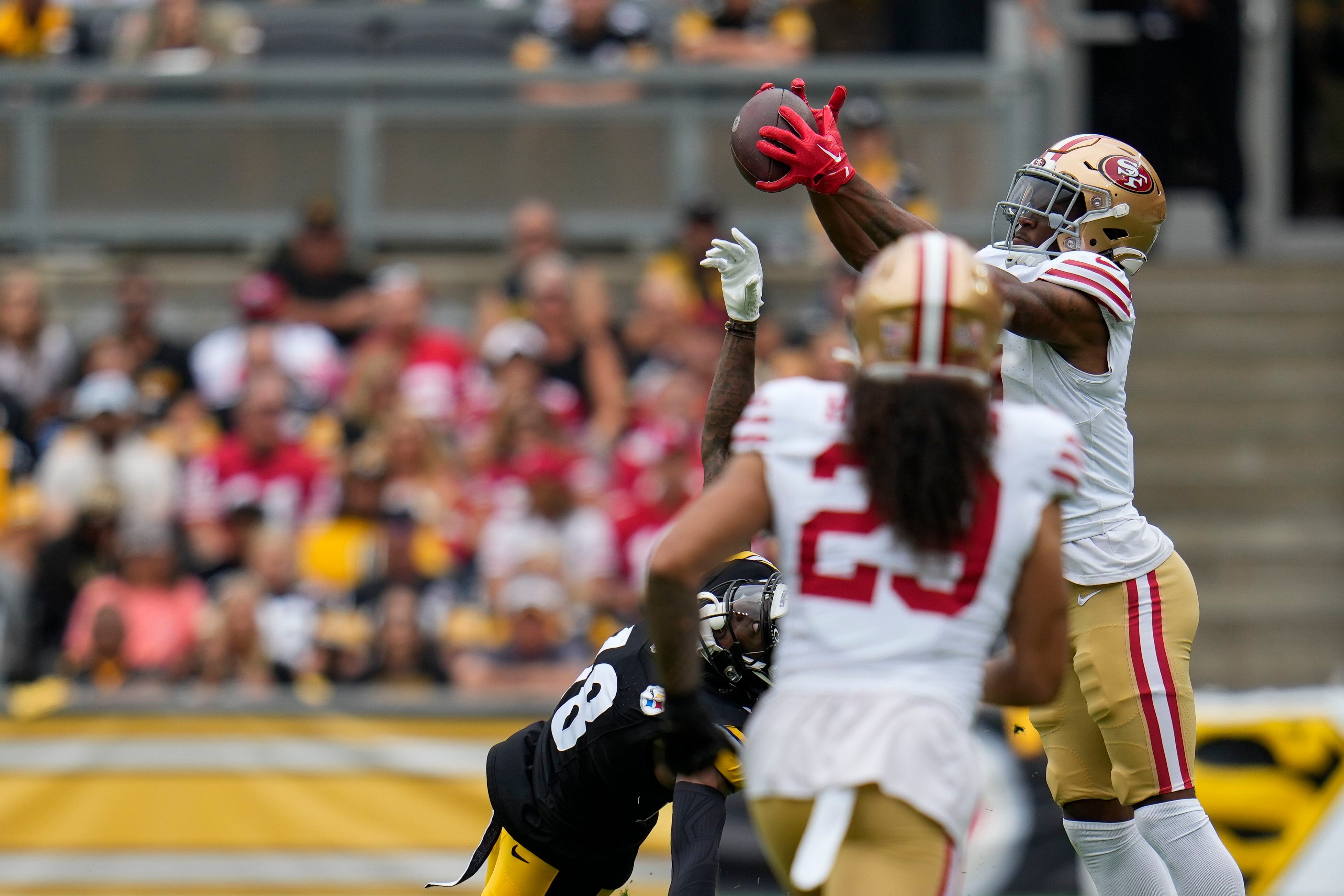 Purdy throws 2 TDs in return from elbow surgery; 49ers drill Steelers 30-7  in season opener