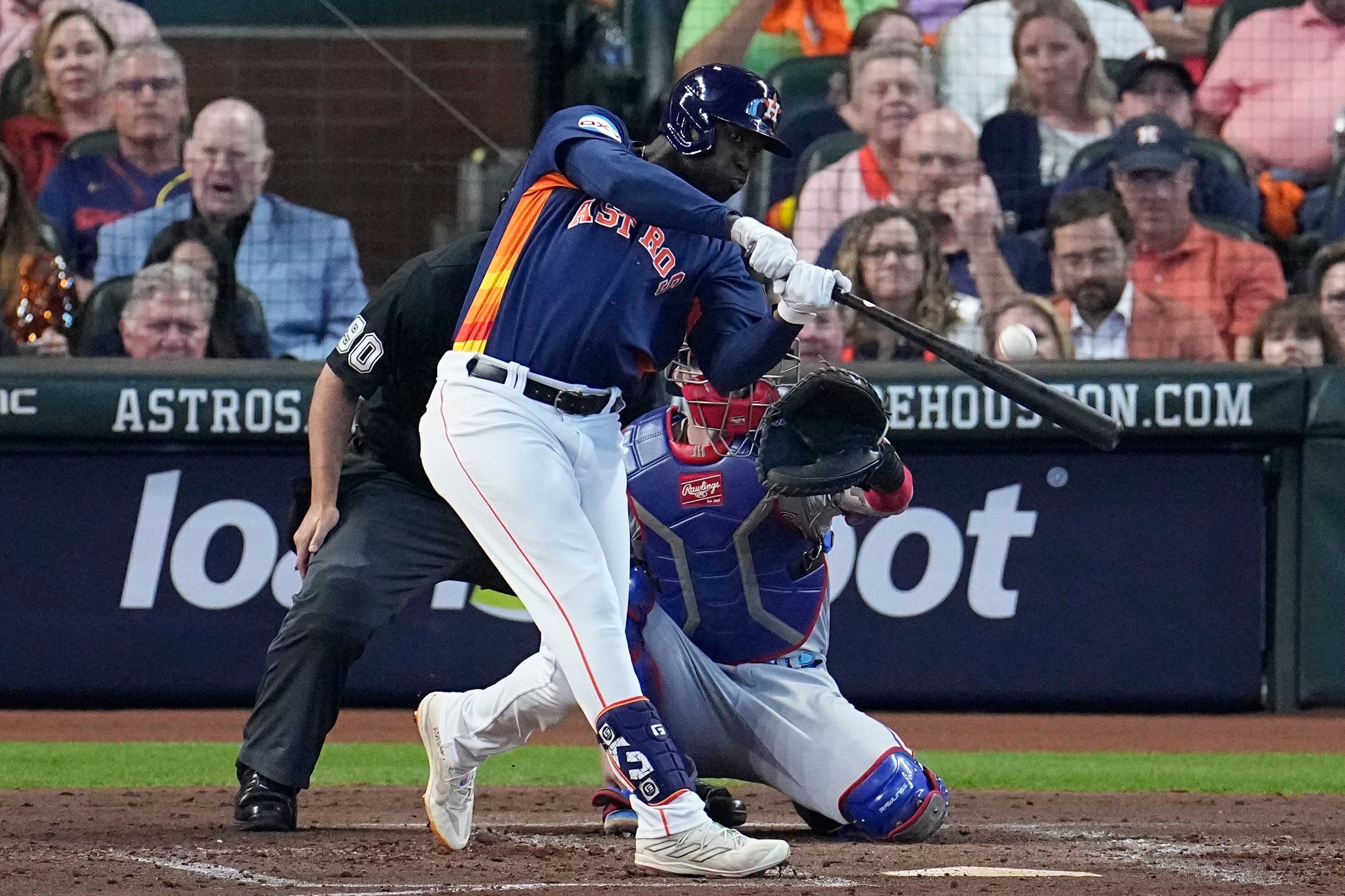 Rangers build big early lead off Valdez, hold on for 5-4 win over Astros to  take 2-0 lead in ALCS - NBC Sports