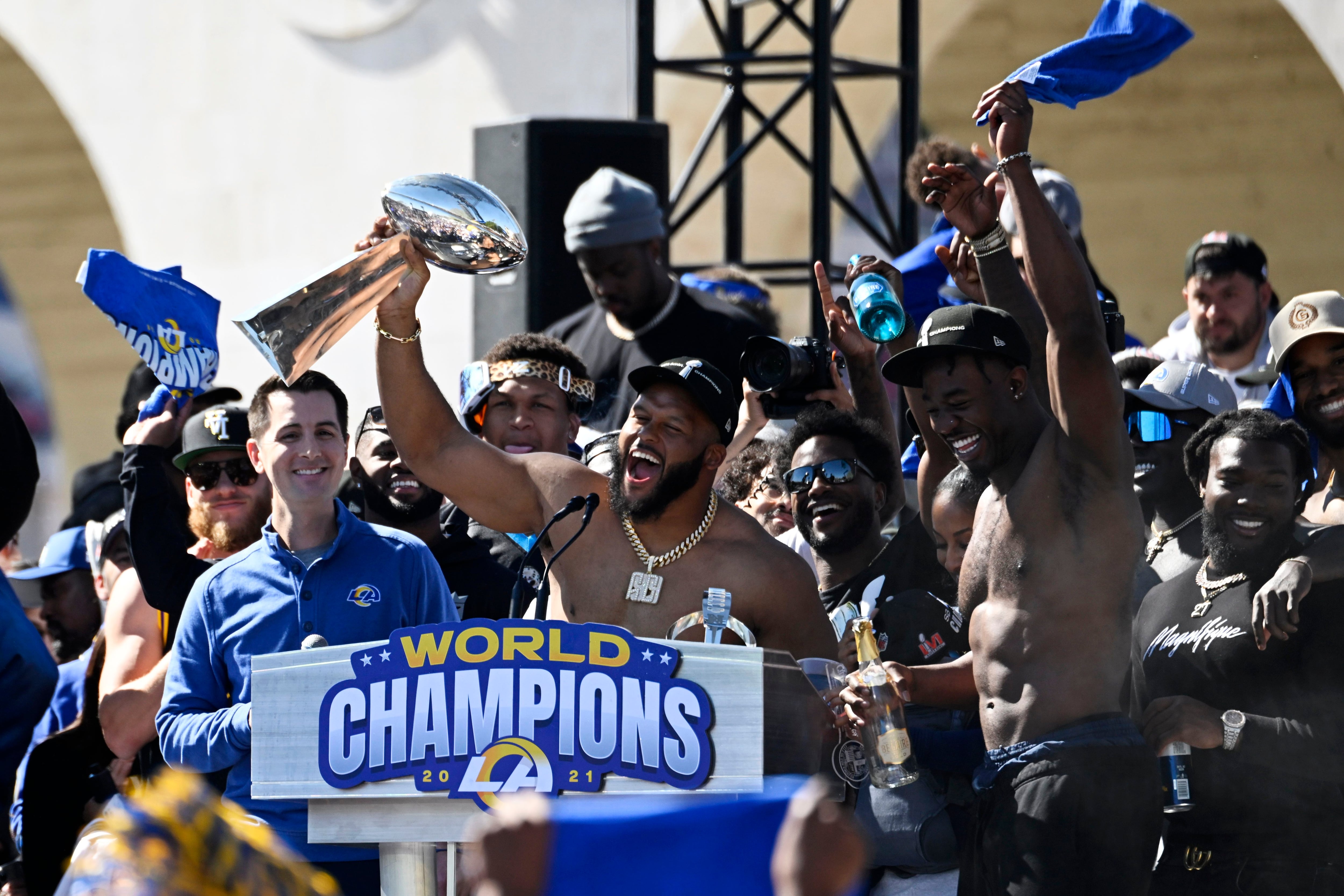 Meet the Rams Fan Behind the Horned Hard Hat – NBC Los Angeles