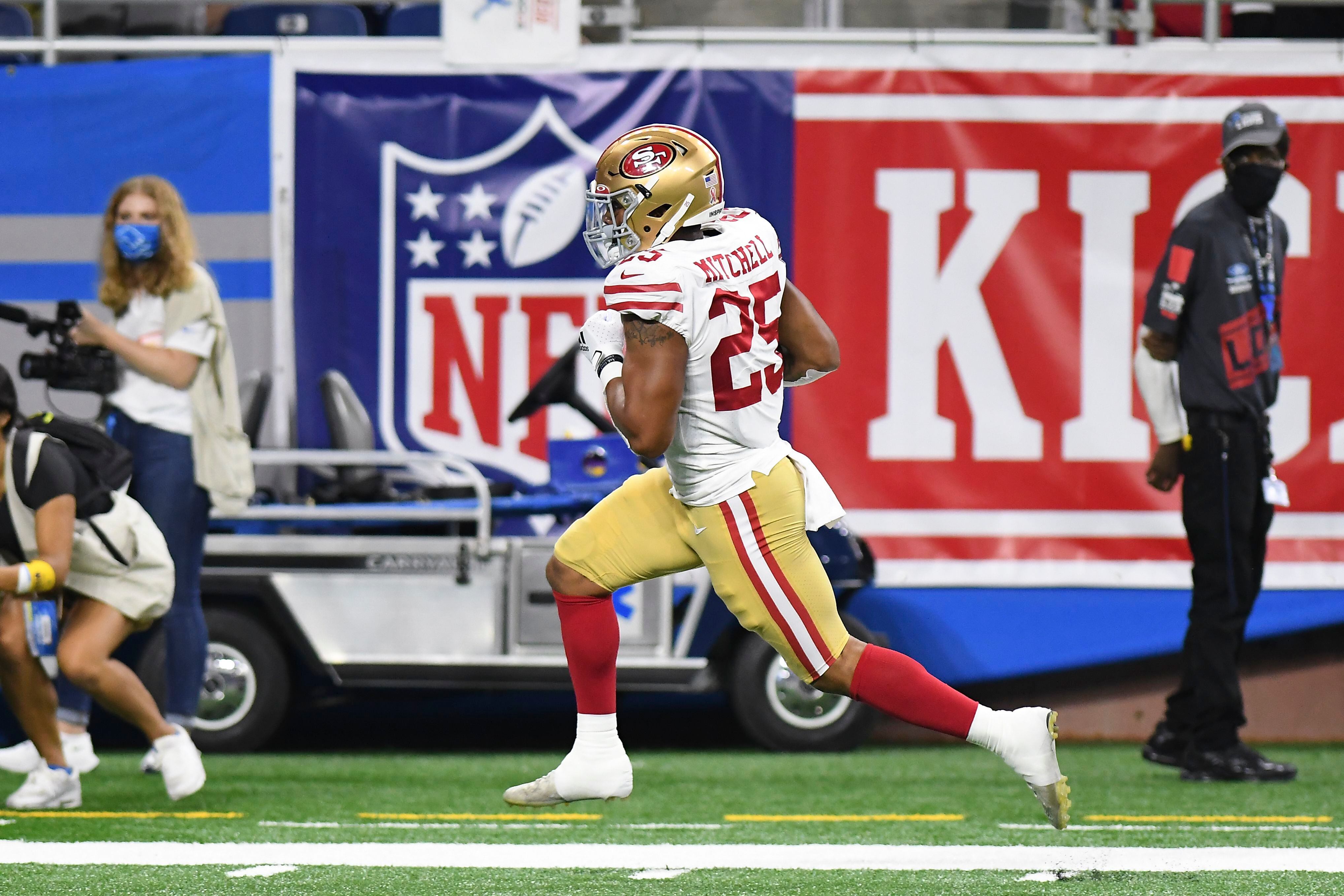 49ers build 28-point lead, hold on for 41-33 win over Lions