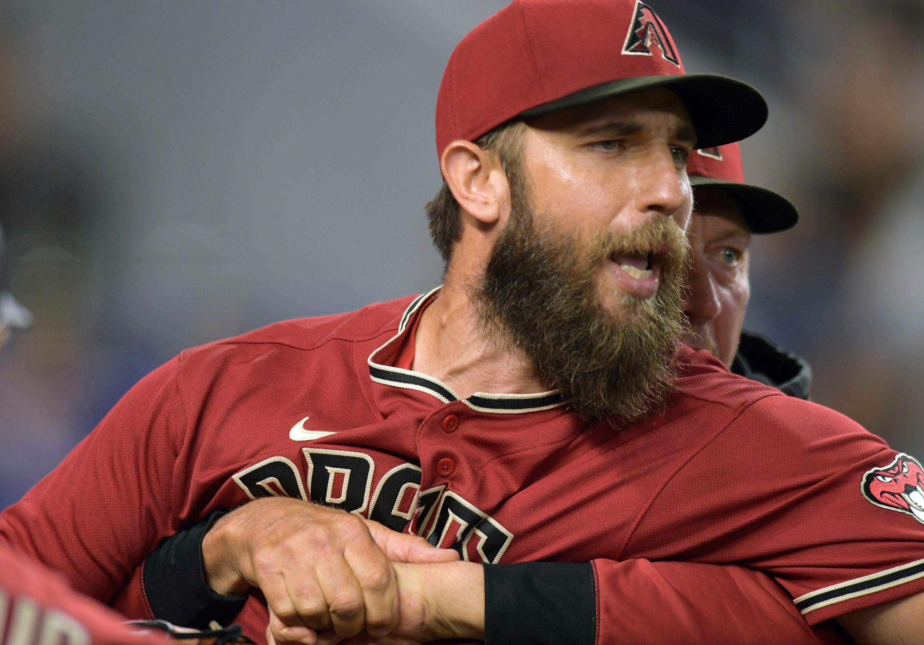 Arizona's Bumgarner ejected after 1st inning at Miami