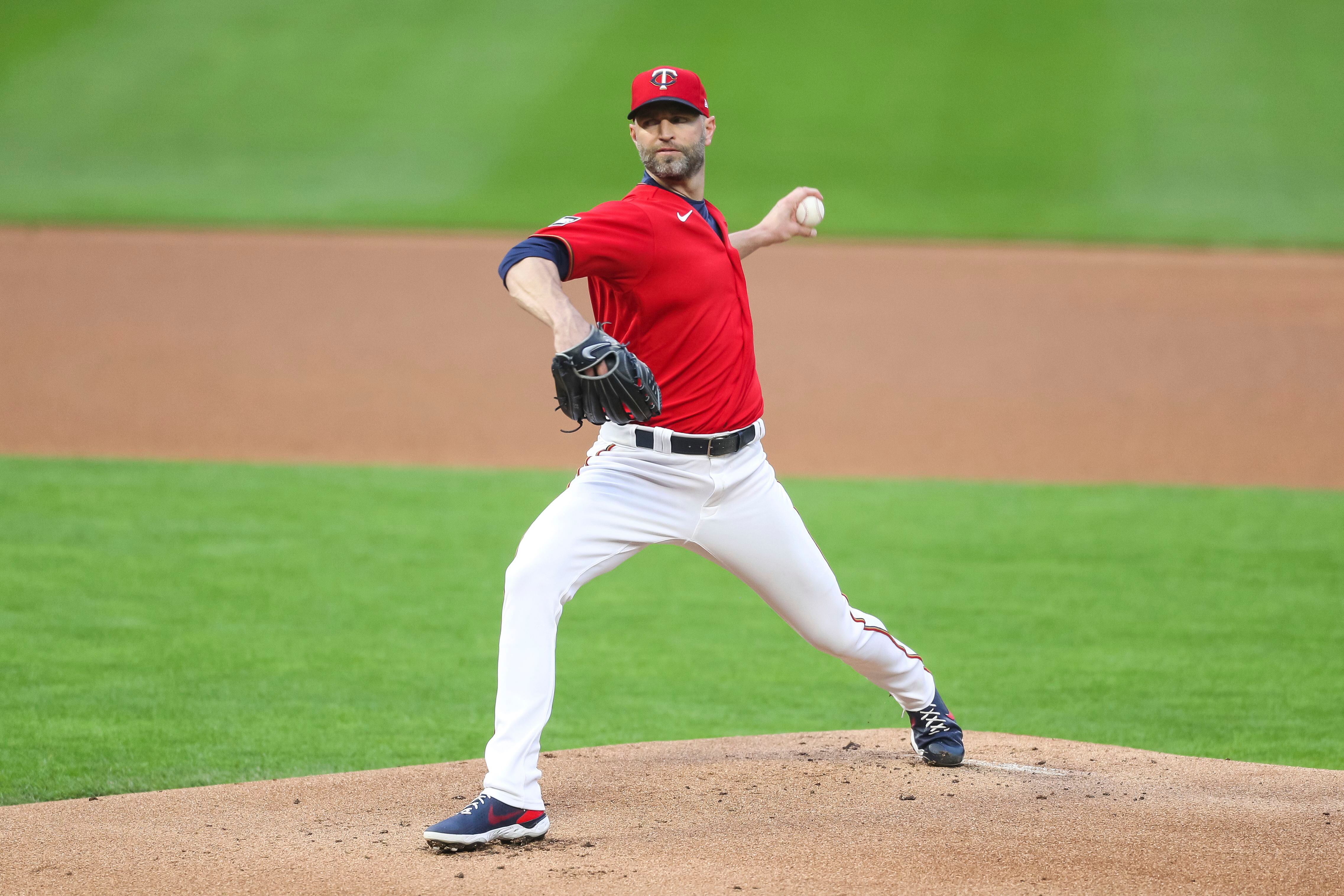 Minnesota Twins first baseman Alex Kirilloff catches a throw for