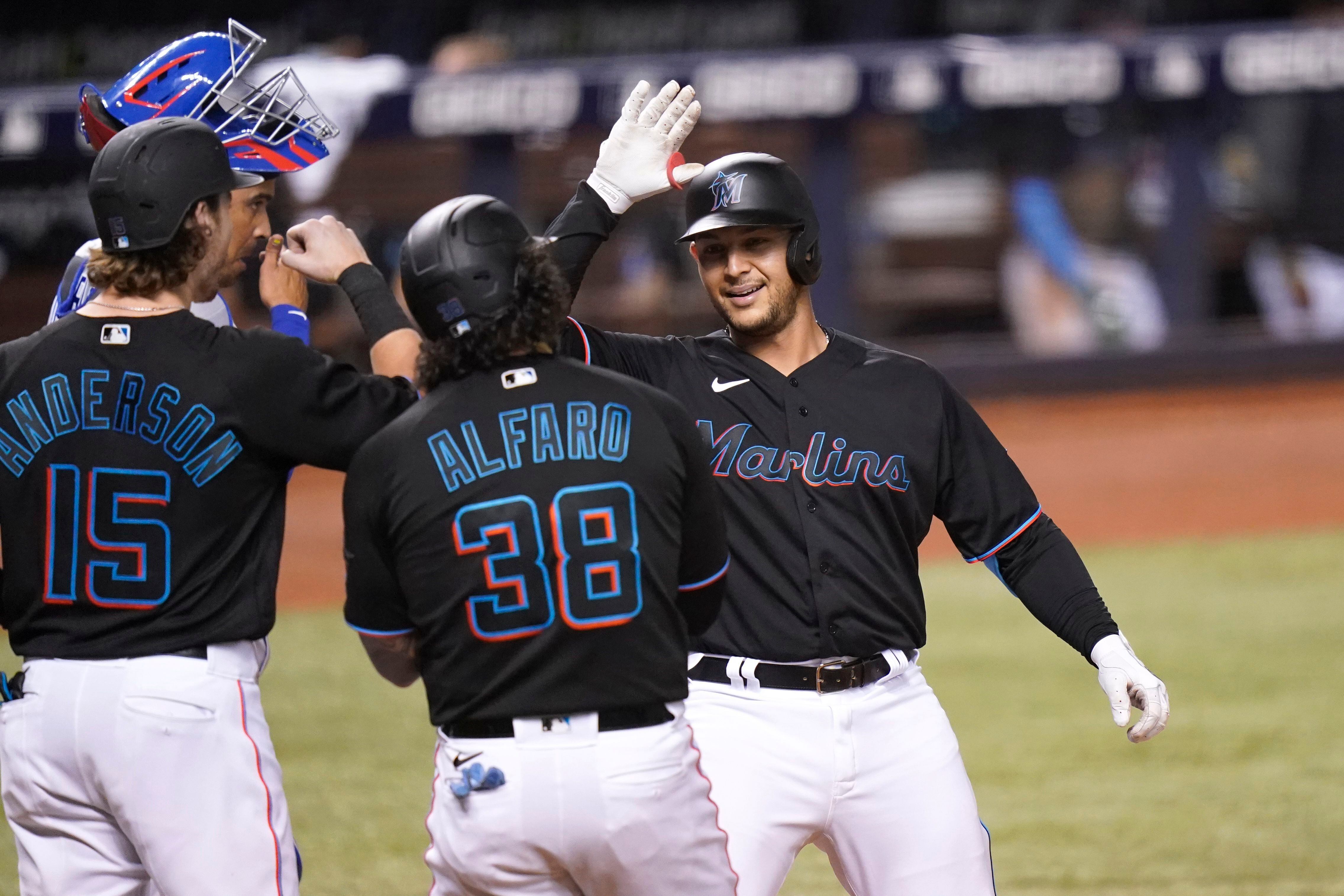 August 8 2021:Miami second baseman Joe Panik (12) makes a play the