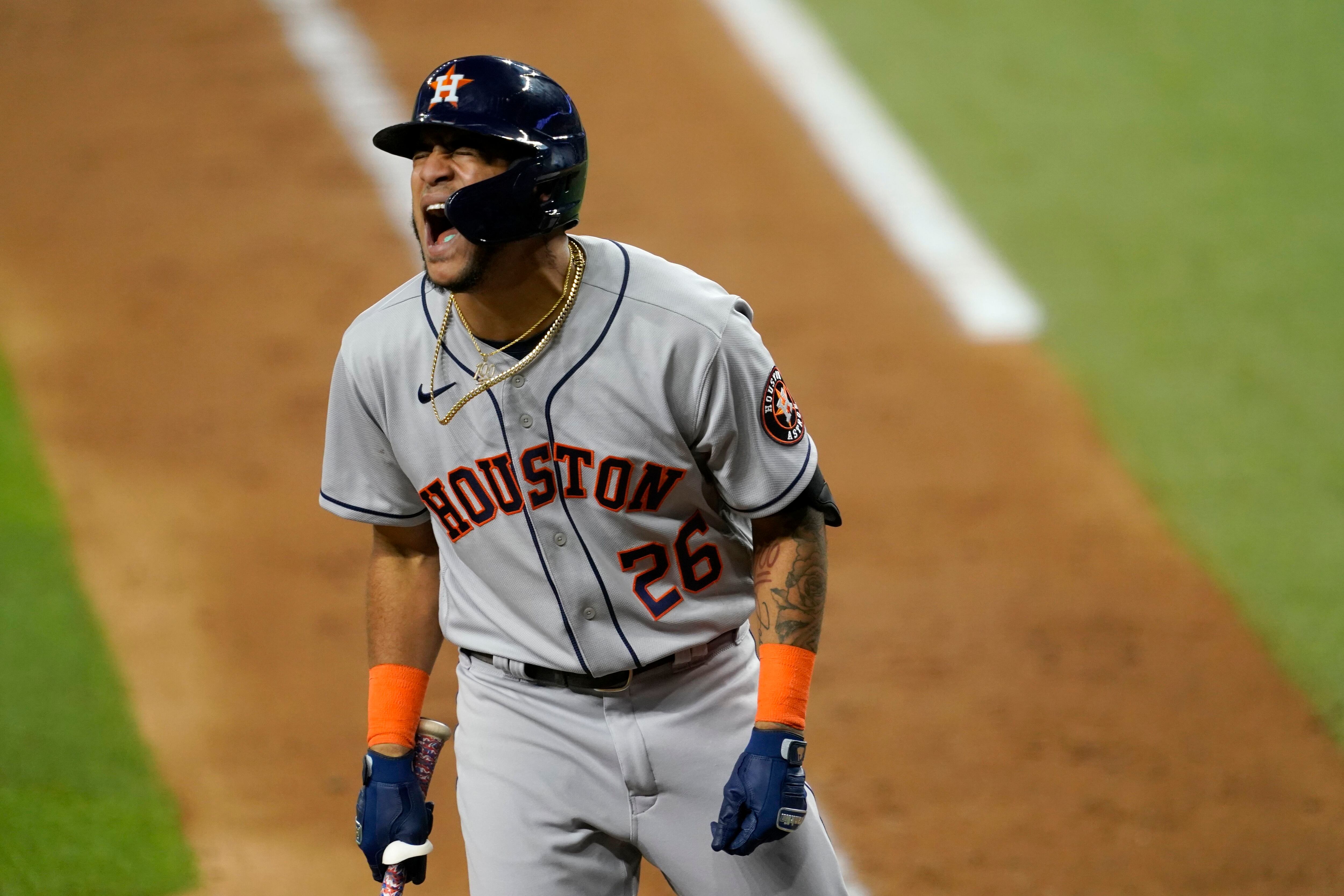 Garcia hits 30th HR, Texas beats Astros in Greinke's return